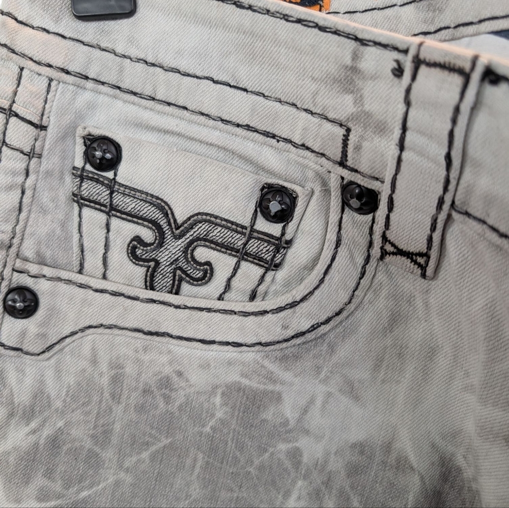 Rock Revival Jack Alt Straight Gray Denim Jeans...size 36/34 - Picture 3 of 8